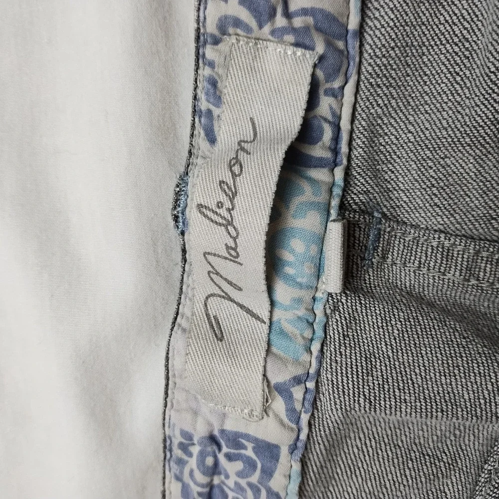 Madison Jeans Gray Stripe Women's Size 12 Denim (35x29.5) Retro 90s Straight Leg - Picture 12 of 16